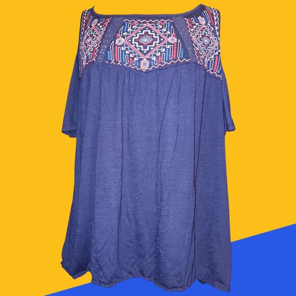 Stylish Kelly Renee Cold-Shoulder Top (Size 0X) - Picture 1 of 7